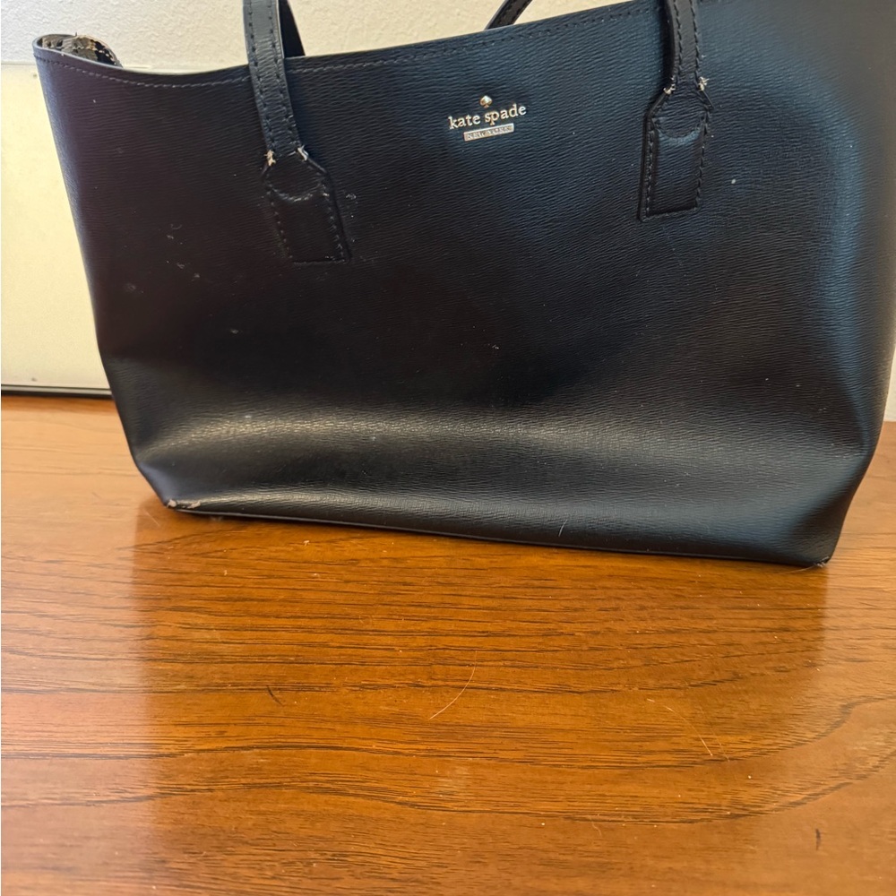Kate Spade Black Structured Leather Tote